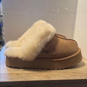 UGG Women's Brown and Cream Disquette Mule/Slippers